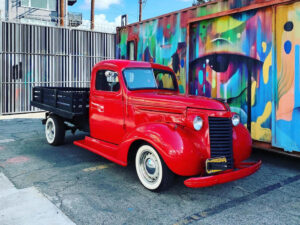 #76,069 Red 1940 Chevy flatbed truck Inbox